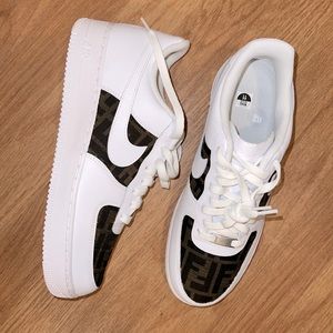 Fendi Air Force 1s. Custom Made by @onetwelvess. Size 11. Brand New, Never Worn.